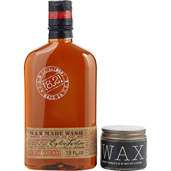 Image of 18.21 Man Made Man Made Wash & Wax Sweet Tobacco (wash 530ml Wax 60ml